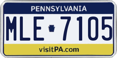 PA license plate MLE7105