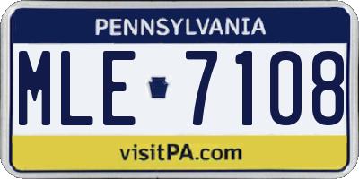 PA license plate MLE7108