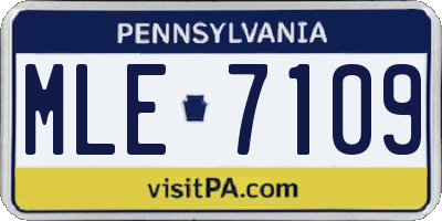 PA license plate MLE7109