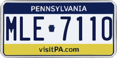 PA license plate MLE7110