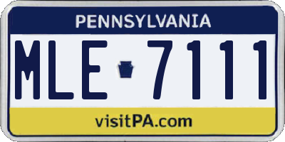PA license plate MLE7111