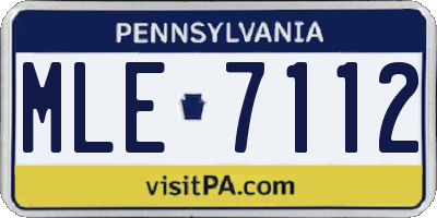 PA license plate MLE7112