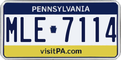 PA license plate MLE7114