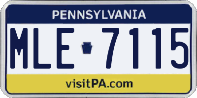 PA license plate MLE7115