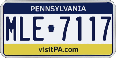 PA license plate MLE7117