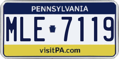 PA license plate MLE7119
