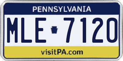 PA license plate MLE7120