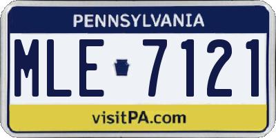 PA license plate MLE7121