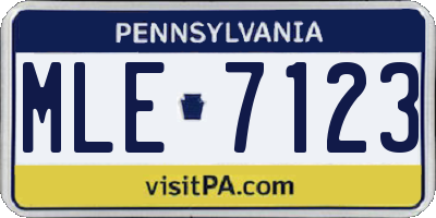 PA license plate MLE7123
