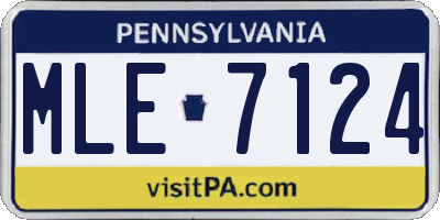 PA license plate MLE7124