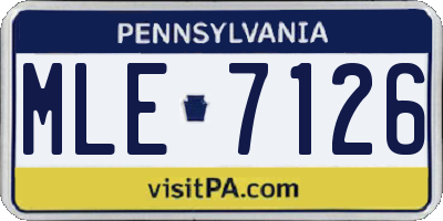 PA license plate MLE7126