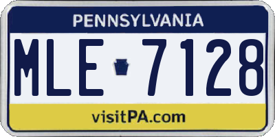 PA license plate MLE7128