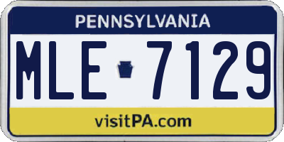 PA license plate MLE7129