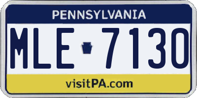 PA license plate MLE7130
