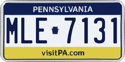 PA license plate MLE7131