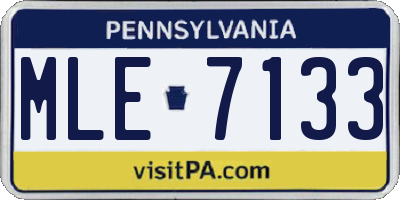 PA license plate MLE7133