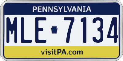 PA license plate MLE7134