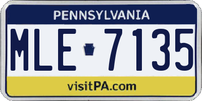 PA license plate MLE7135