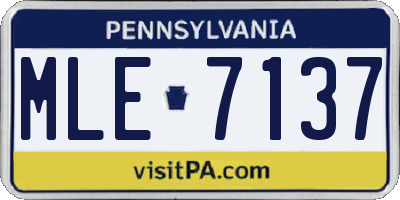 PA license plate MLE7137