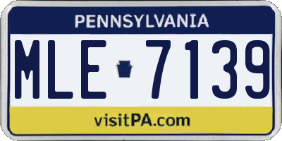 PA license plate MLE7139
