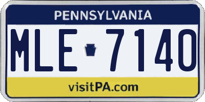 PA license plate MLE7140