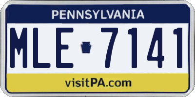 PA license plate MLE7141