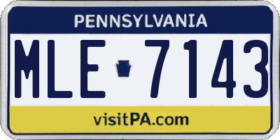PA license plate MLE7143