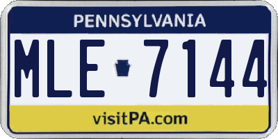 PA license plate MLE7144
