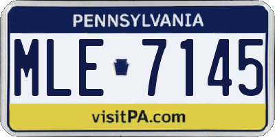 PA license plate MLE7145