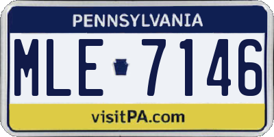 PA license plate MLE7146