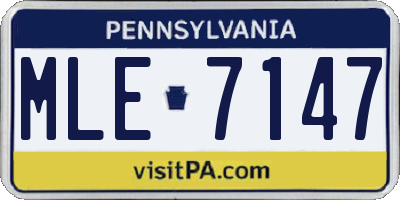 PA license plate MLE7147