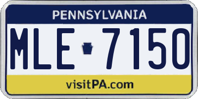 PA license plate MLE7150