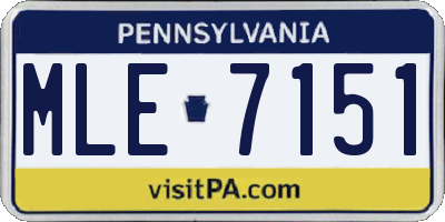 PA license plate MLE7151