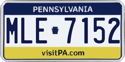 PA license plate MLE7152