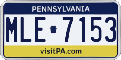 PA license plate MLE7153