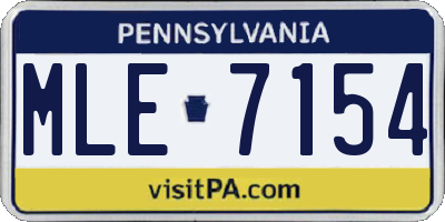 PA license plate MLE7154
