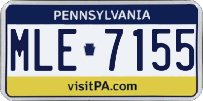 PA license plate MLE7155