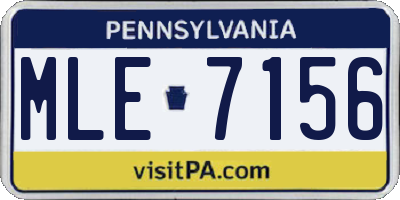 PA license plate MLE7156