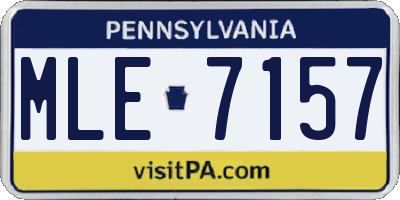 PA license plate MLE7157