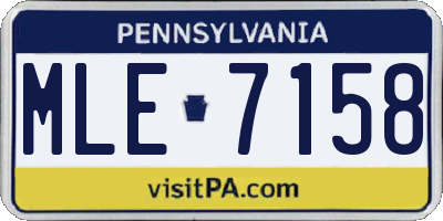 PA license plate MLE7158
