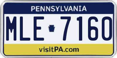 PA license plate MLE7160