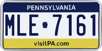PA license plate MLE7161