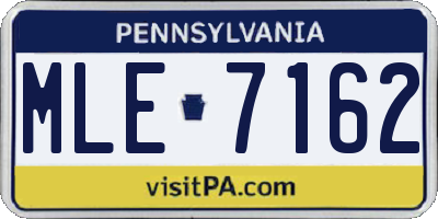 PA license plate MLE7162