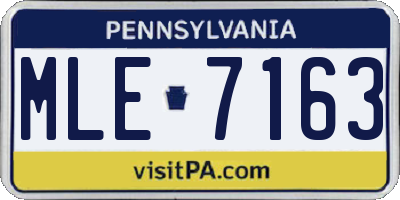 PA license plate MLE7163