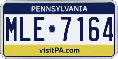 PA license plate MLE7164