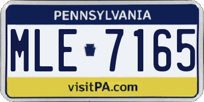 PA license plate MLE7165