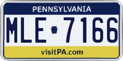 PA license plate MLE7166
