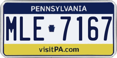 PA license plate MLE7167