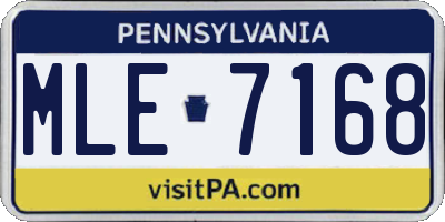 PA license plate MLE7168