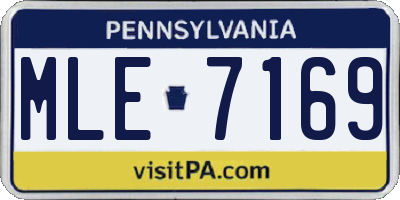 PA license plate MLE7169